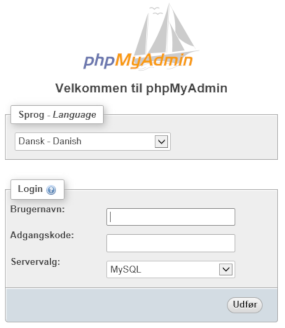 phpMyAdmin login
